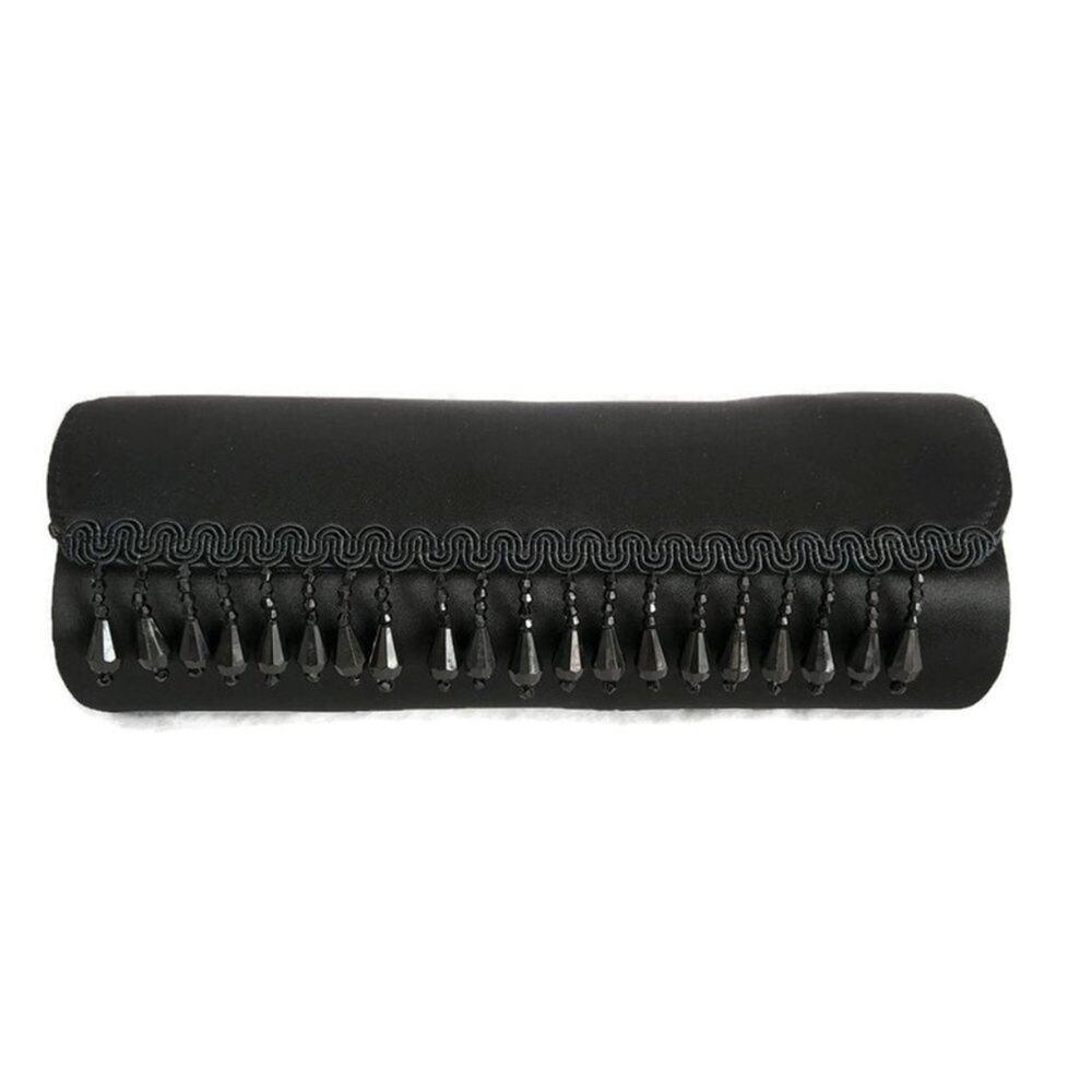 MAC Women's Black Satin Tasseled Eye Glass Case